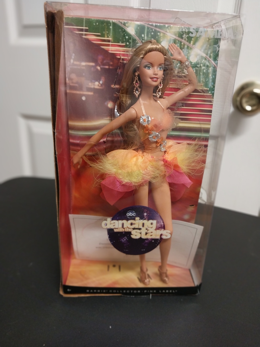 Samba Dancing with the Stars Collectible Doll in Orange & Pink Feathered Dress